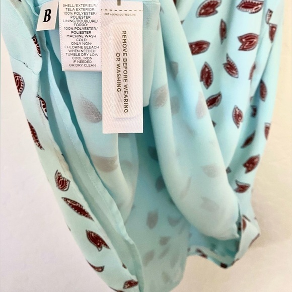 Loft Women’s Tank Top Blue with Red Floral, Spaghetti Strap Size Large - Picture 7 of 10